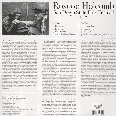 Roscoe Holcomb - San Diego Folk Festival 1972