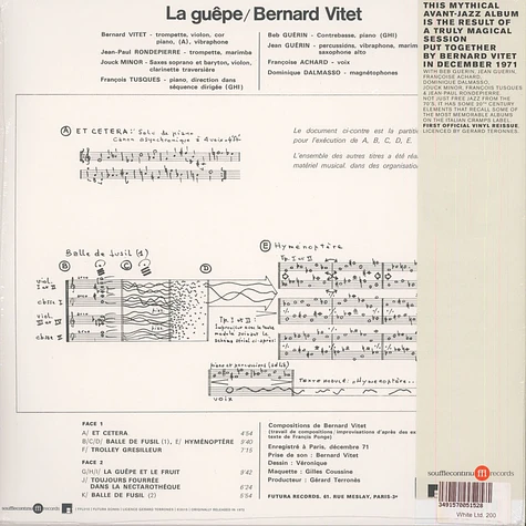 Bernard Vitet - La Guepe Colored Vinyl Edition