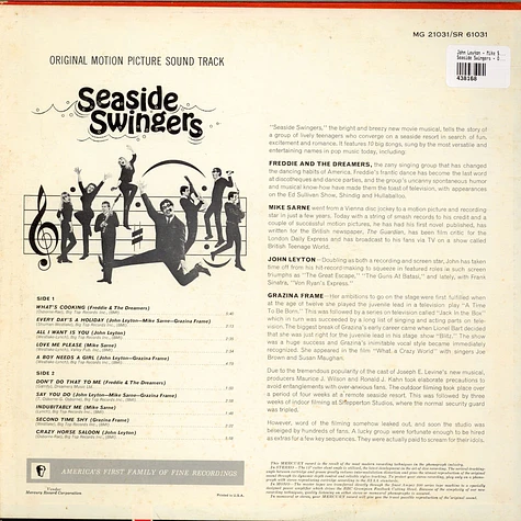 John Leyton - Mike Sarne - Freddie & The Dreamers - Seaside Swingers - Original Motion Picture Soundtrack