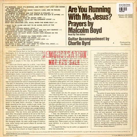 Malcolm Boyd Accompaniment By Charlie Byrd - Are You Running With Me, Jesus?