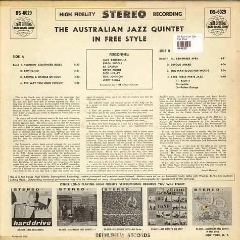 The Australian Jazz Quintet - Free Style