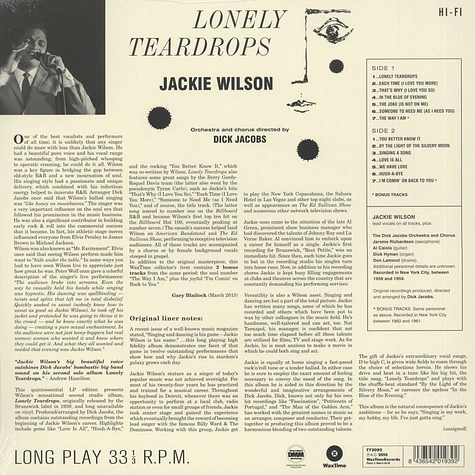 Jackie Wilson - Lonely Teardrops