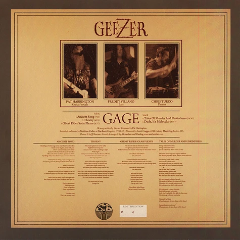 Geezer - Gage