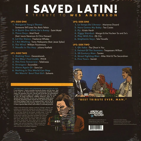 V.A. - I Saved Latin!: A Tribute to Wes Anderson