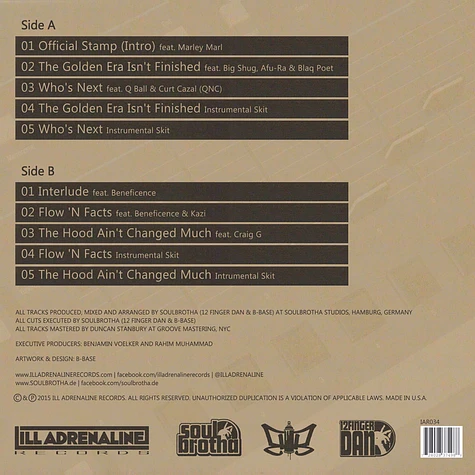 Soulbrotha (B-Base & 12 Finger Dan) - The Golden Era Isn't Finished Black Vinyl Edition