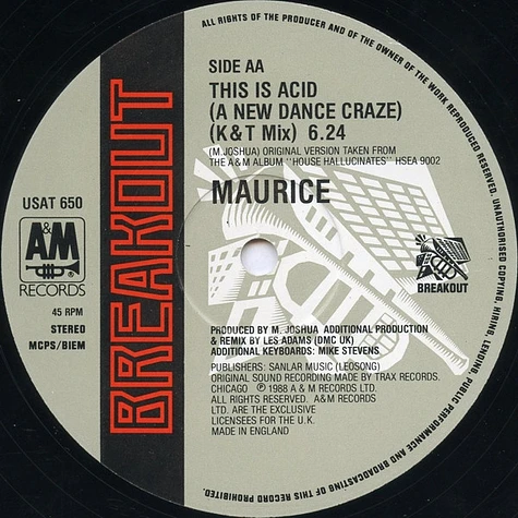 Maurice Joshua - This Is Acid (A New Dance Craze)