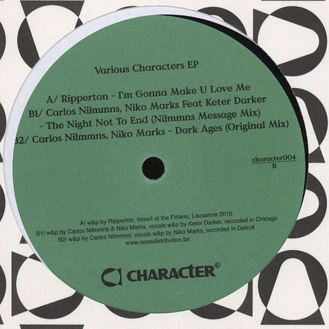 Ripperton / Carlos Nilmmns / Niko Marks - Various Characters EP