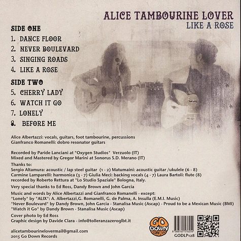 Alice Tambourine Lover - Like A Rose