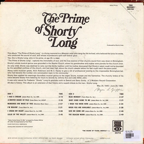 Shorty Long - The Prime Of Shorty Long