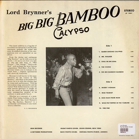 Lord Brynner - Big Big Bamboo Calypso