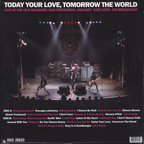 Ramones - Today Your Love, Tomorrow The World - Old Waldorf Sf - FM Broadcast