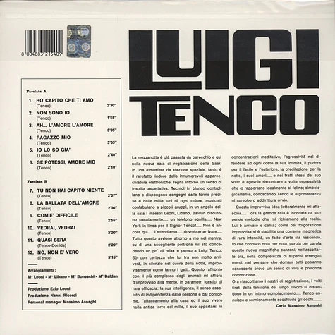 Luigi Tenco - Luigi Tenco Black Vinyl Edition