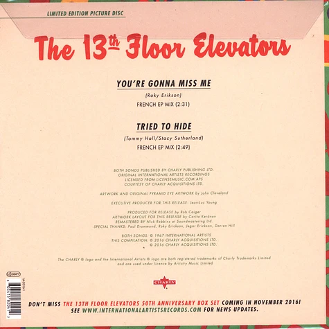13th Floor Elevators - You're Gonna Miss Me (French EP version) / Tried To Hide (French EP Version)
