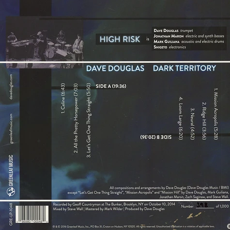 Dave Douglas High Risk - Dark Territory