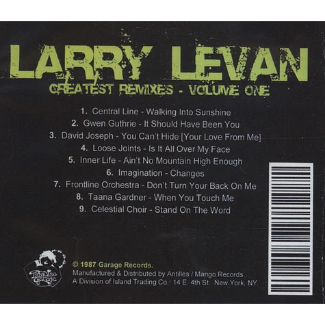 Larry Levan - Greatest Remixes Volume 1