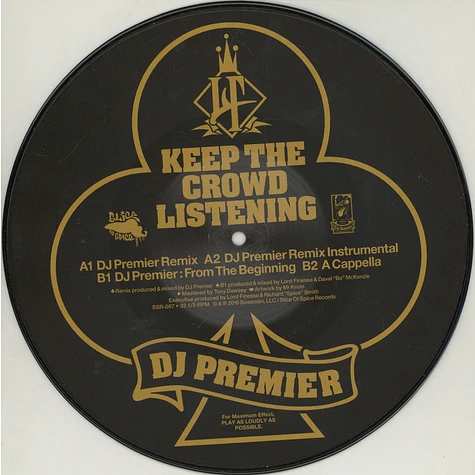 Lord Finesse - Keep The Crowd Listening DJ Premier Remix Picture Disc