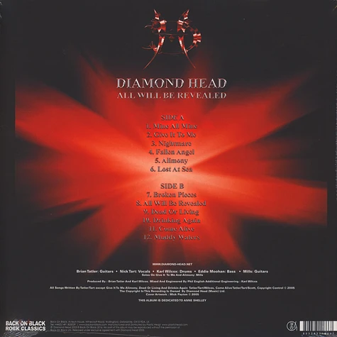 Diamond Head - All Will Be Revealed Limited Red Vinyl Edition