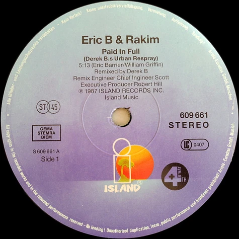 Eric B. & Rakim - Paid In Full (Derek B.'s Urban Respray)