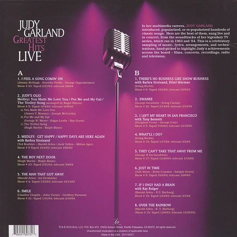 Judy Garland - Greatest Hits Live