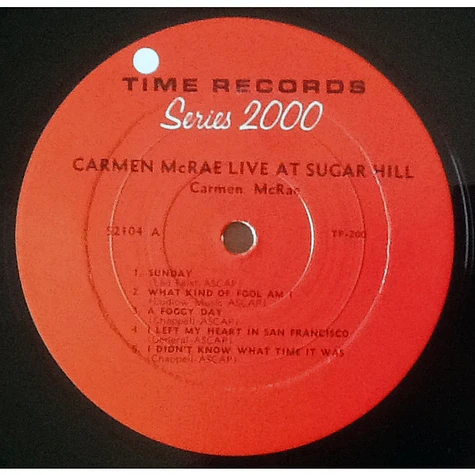 Carmen McRae - Live At Sugar Hill San Francisco