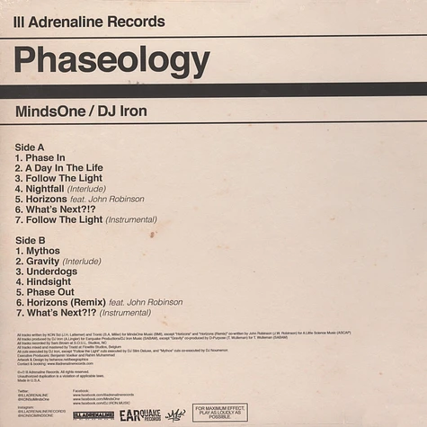 MindsOne & DJ Iron - Phaseology Clear Vinyl Edition