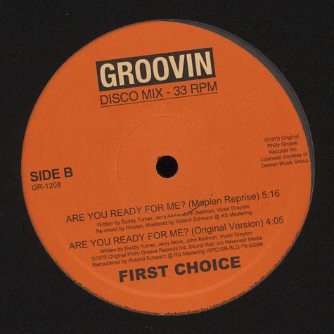 First Choice - Are You Ready for Me? Moplen Official Re-Mix