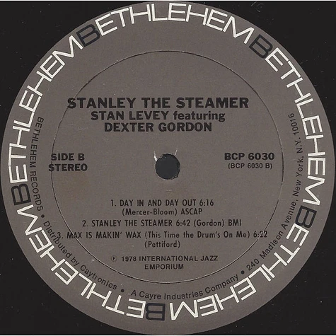 Stan Levey Featuring Dexter Gordon - Stanley The Steamer