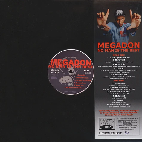 Megadon - No Man Is The Best Light Red White Vinyl Edition