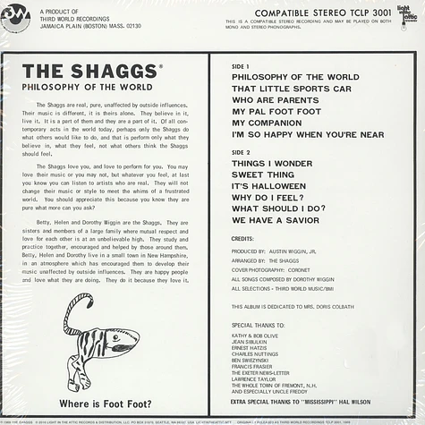 The Shaggs - Philosophy Of The World Black Vinyl Edition