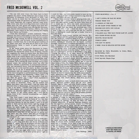 Fred McDowell - Volume 2 Blue Vinyl Edition