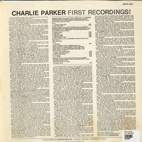 Charlie Parker - First Recordings!