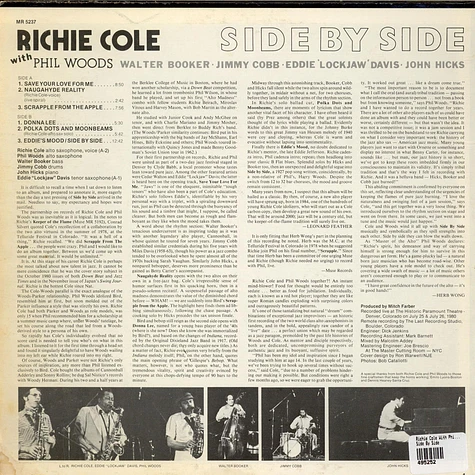 Richie Cole With Phil Woods - Side By Side