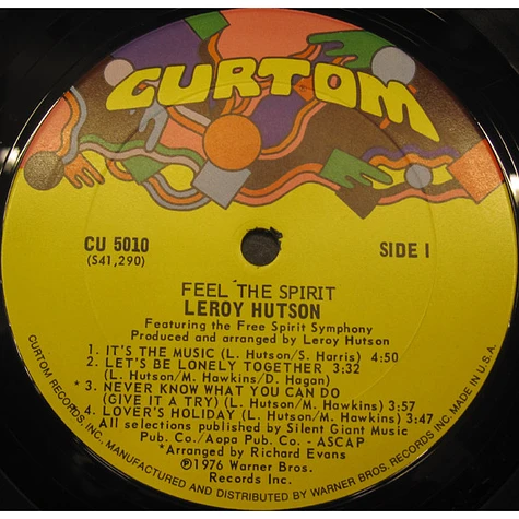 Leroy Hutson Featuring The Free Spirit Symphony - Feel The Spirit