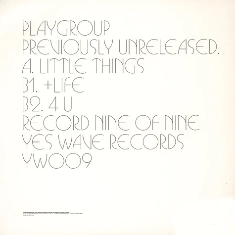 Playgroup - Previously Unreleased EP 9