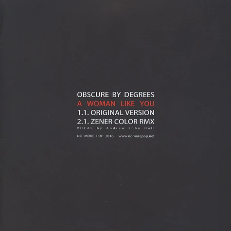 Obscure By Degrees - A Woman Like You