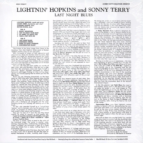 LightninHopkins & Sonny Terry - Last Night Blues