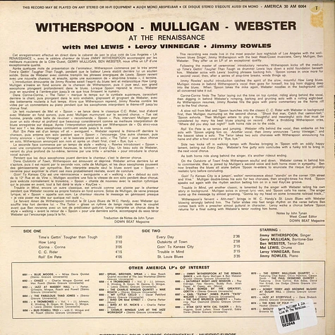 Gerry Mulligan & Jimmy Witherspoon & Ben Webster - Live At The Renaissance Of Los Angeles
