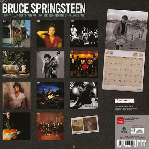 Bruce Springsteen - 2017 Official Calendar