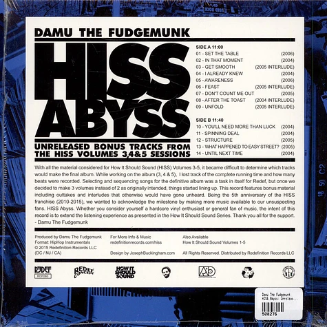 Damu The Fudgemunk - HISS Abyss: Unreleased Bonus Tracks From The HISS Volumes 3, 4 & 5 Sessions