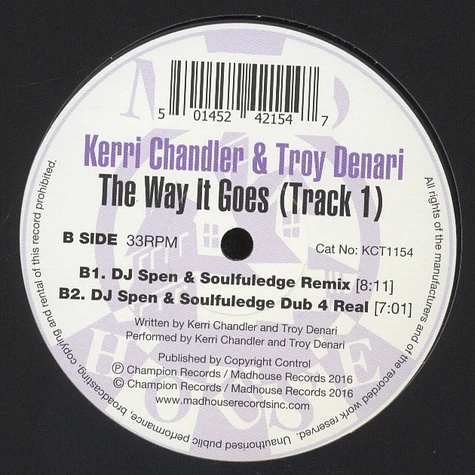 Kerri Chandler & Troy Denari - The Way It Goes (Track 1)