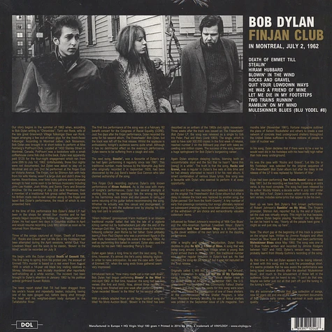 Bob Dylan - Finjan Club In Montreal . July 2, 1962