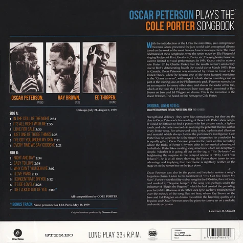 Oscar Peterson - Plays The Cole Porter Song Book