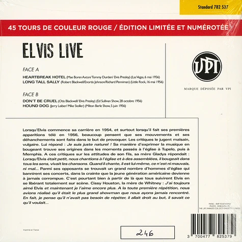 Elvis Presley - Live Red Vinyl Edition