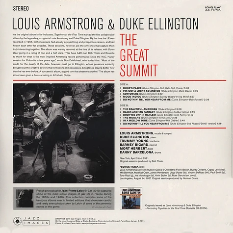 Louis Armstrong & Duke Ellington - The Great Summit - Jean-Pierre Leloir Collection