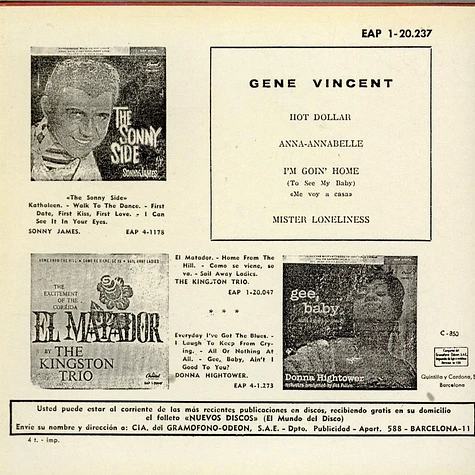 Gene Vincent & His Blue Caps - I'm Goin Home