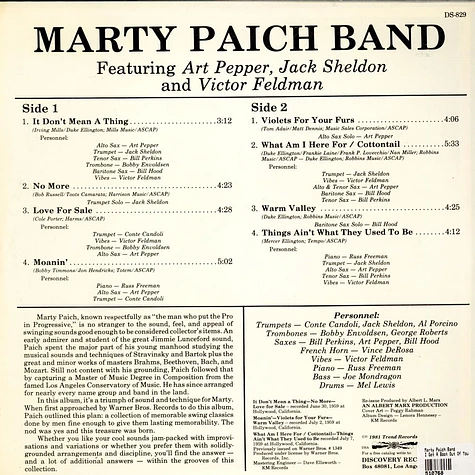 Marty Paich Big Band Featuring Art Pepper, Jack Sheldon And Victor Feldman - I Get A Boot Out Of You