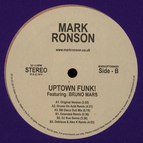 Mark Ronson - Uptown Funk Colored Vinyl Edition