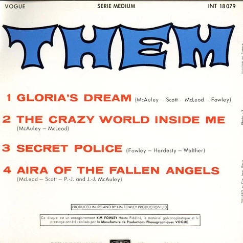 Them - Gloria's Dream / Secret Police / Aira Of The Fallen Angels / Crazy World Inside Me