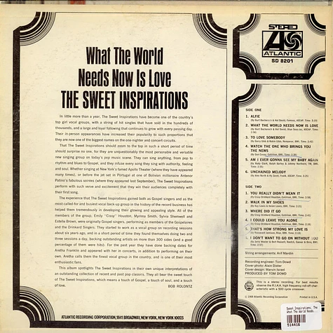 The Sweet Inspirations - What The World Needs Now Is Love