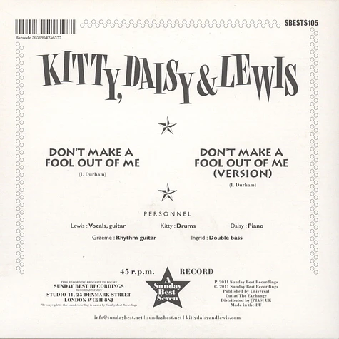 Kitty, Daisy & Lewis - Don't Make A Fool Out Of Me